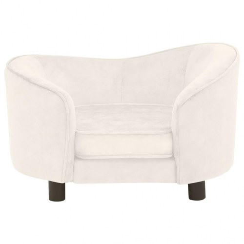 Hundesofa i plys 69 x 49 x 40 cm cremefarvet