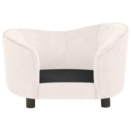 Hundesofa i plys 69 x 49 x 40 cm cremefarvet