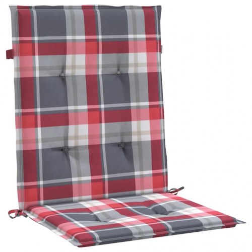 Stolehynder med lav ryg - 4 stk., 100×50×3 cm, oxfordstof rødternet