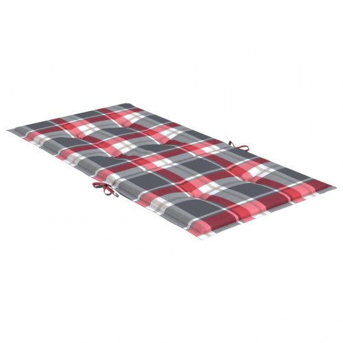 Stolehynder med lav ryg - 4 stk., 100×50×3 cm, oxfordstof rødternet