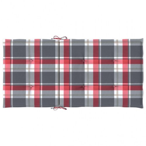Stolehynder med lav ryg - 4 stk., 100×50×3 cm, oxfordstof rødternet