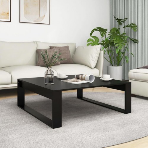 Sofabord 100 × 100 × 35 cm i konstrueret træ - sort