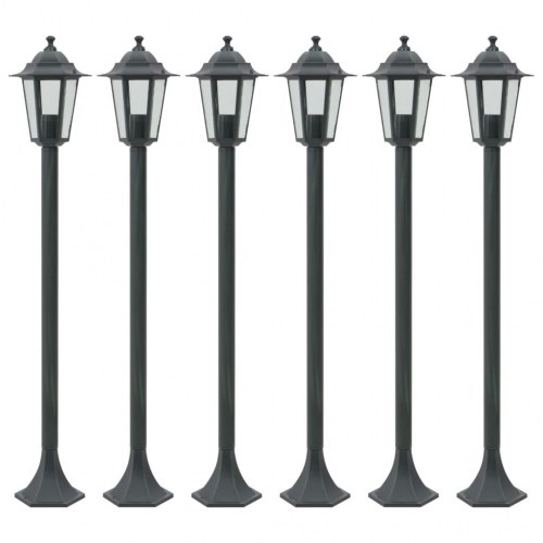 Havestolpelamper 6 stk. E27 110 cm - mørkegrøn