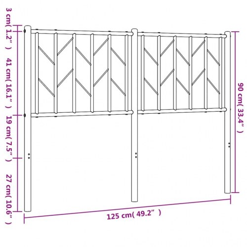 Sengegavl 120 cm metal hvid
