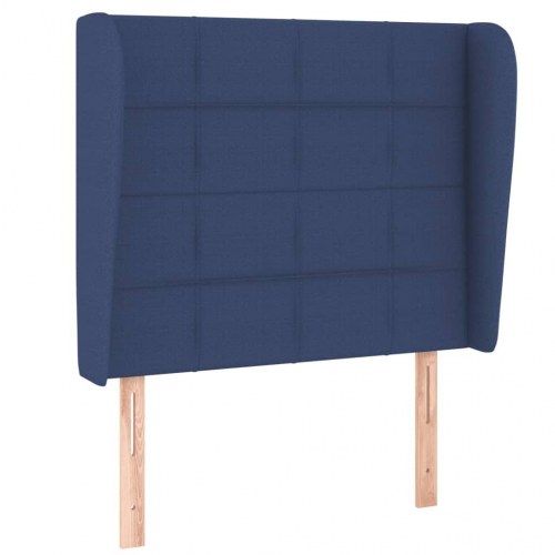 Kontinentalseng med madras 90x190 cm - stof, blå