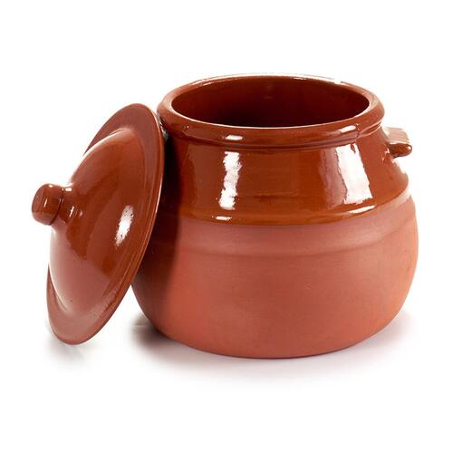 Gryde med låg Bagt ler 2 L 19 x 20,5 x 18 cm (4 enheder)