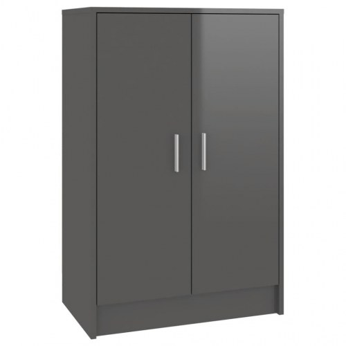 Skoskab 60x35x92 cm spånplade grå højglans
