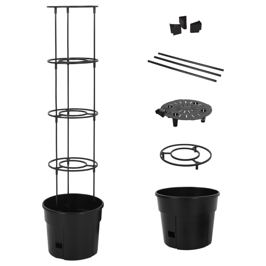Plantekrukke til tomater Ø29,5x115 cm polypropylen antracitgrå