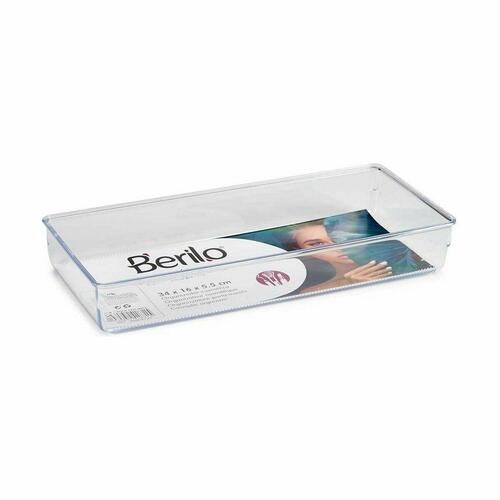 Skuffeopdeler MULTIFUNKTIONEL Gennemsigtig Plastik 15,5 x 5,5 x 34,5 cm (36 Enheder)