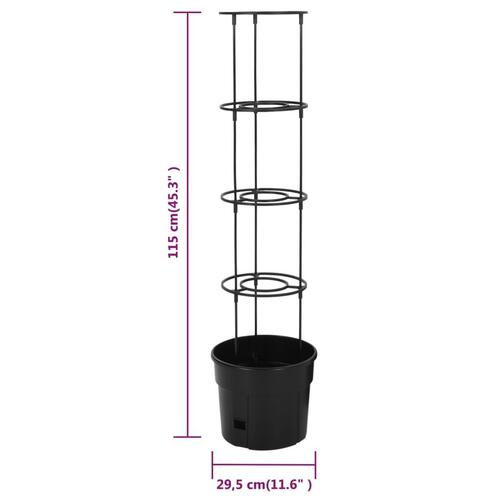 Plantekrukke til tomater Ø29,5x115 cm polypropylen antracitgrå