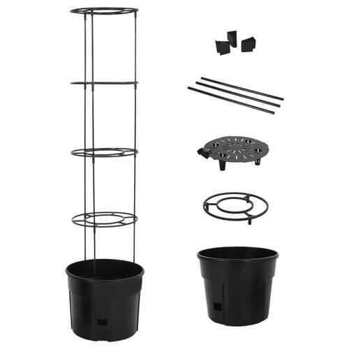 Plantekrukke til tomater Ø39x150 cm polypropylen antracitgrå
