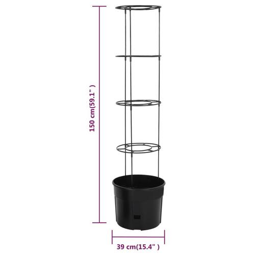Plantekrukke til tomater Ø39x150 cm polypropylen antracitgrå
