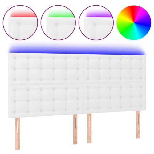 Sengegavl med LED-lys 200 x 5 x 118/128 cm - hvid