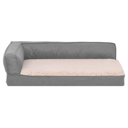 Ergonomisk hundeseng 75x53 cm hør-look fleece grå