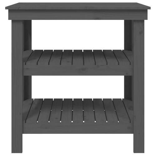 Arbejdsbord 78,5x50x80 cm massivt fyrretræ grå