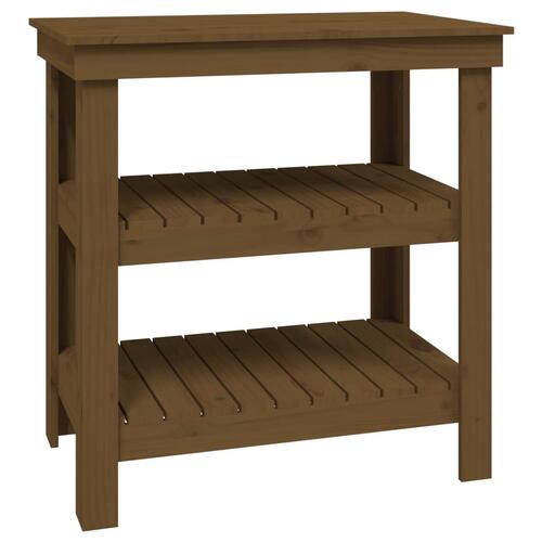 Arbejdsbord 78,5x50x80 cm massivt fyrretræ gyldenbrun