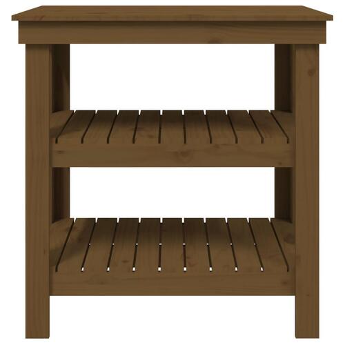 Arbejdsbord 78,5x50x80 cm massivt fyrretræ gyldenbrun