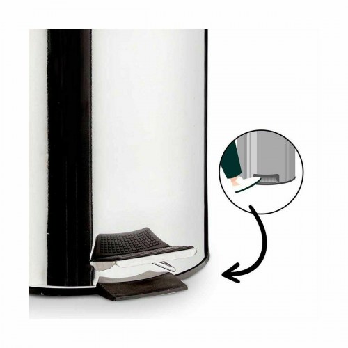 Berilo papirkurv med pedal - sølv, rustfrit stål/plast, 12 L (4 stk.)