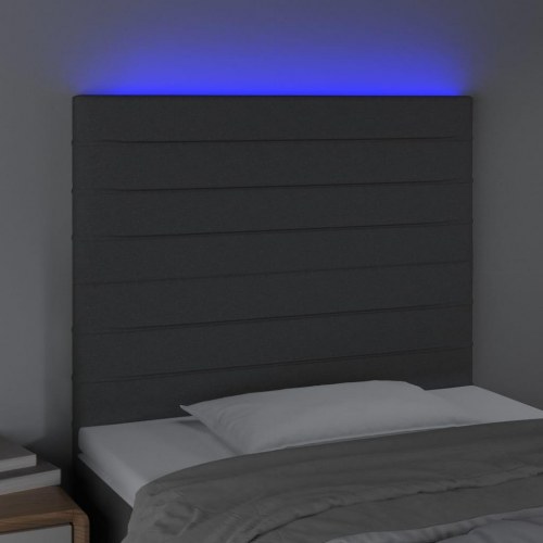 Sengegavl med LED-lys 80 x 5 x 118/128 cm - mørkegrå