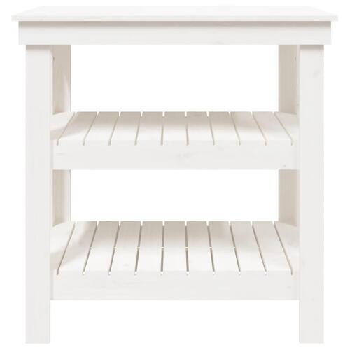Arbejdsbord 78,5x50x80 cm massivt fyrretræ hvid