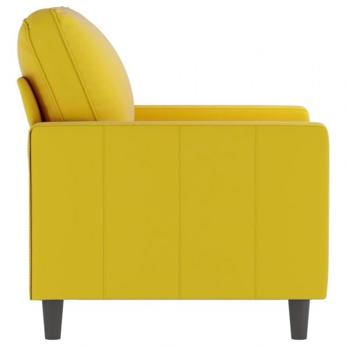 Lænestol i velour - 60 cm sædebredde, gul
