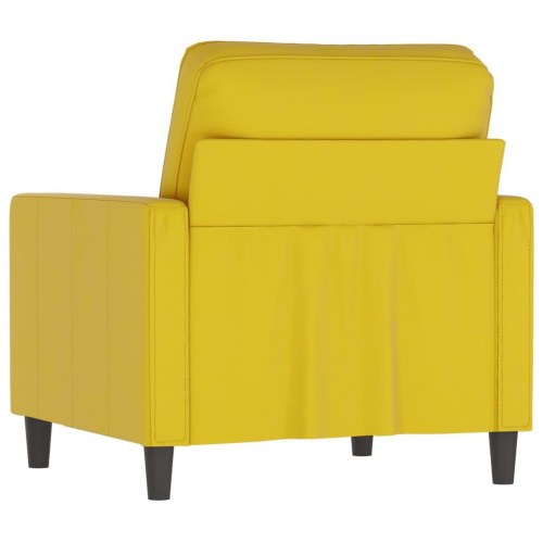 Lænestol i velour - 60 cm sædebredde, gul