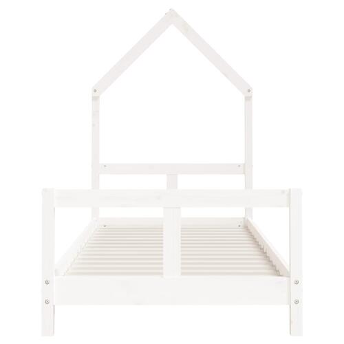 Sengeramme til juniorseng 80x200 cm massivt fyrretræ hvid