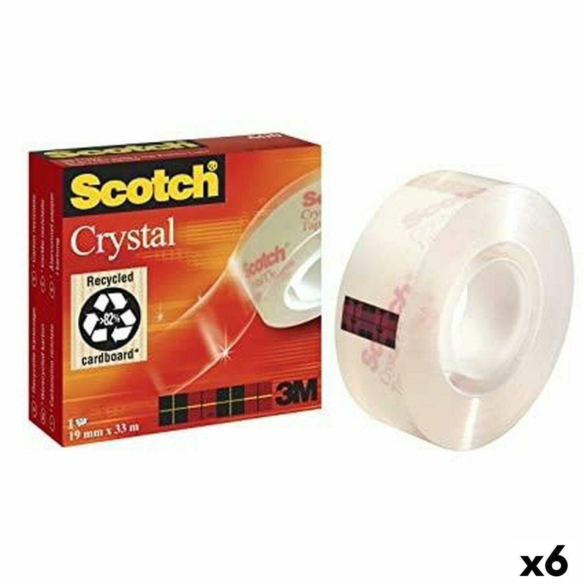 Selvklæbende Bånd Scotch Crystal 19 Mm X 33 M Gennemsigtig 6 Enheder