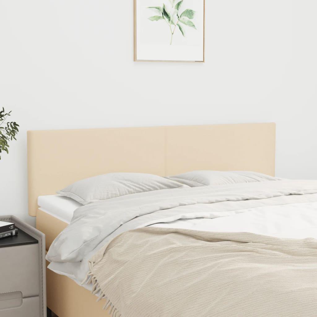 Sengegavle 80X5X78/88 Cm Stof Farvet Creme - Lav / 144 cm