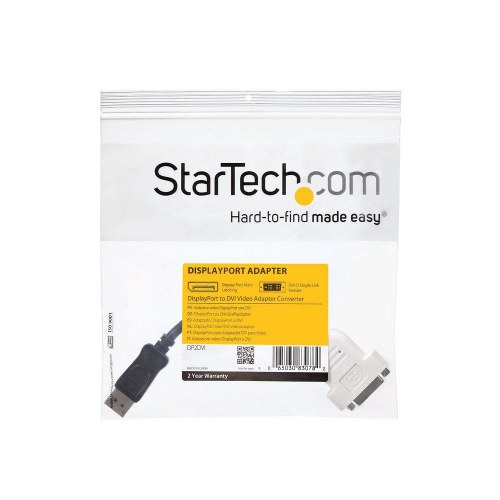 DisplayPort til DVI adapter - StarTech DP2DVI, sort