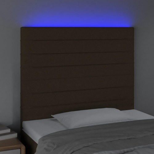 Sengegavl med LED-lys 90 x 5 x 118/128 cm - mørkebrun
