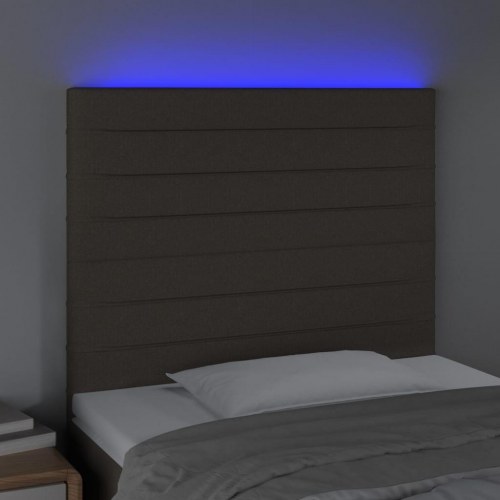 Sengegavl med LED-lys 90 x 5 x 118/128 cm - gråbrun