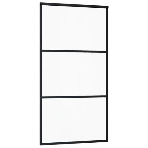 Skydedør m. monteringssæt 102x205 cm sikkerhedsglas og aluminium