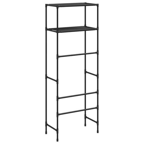 Opbevaringsstativ med 2 hylder 53,5x28x143 cm jern sort