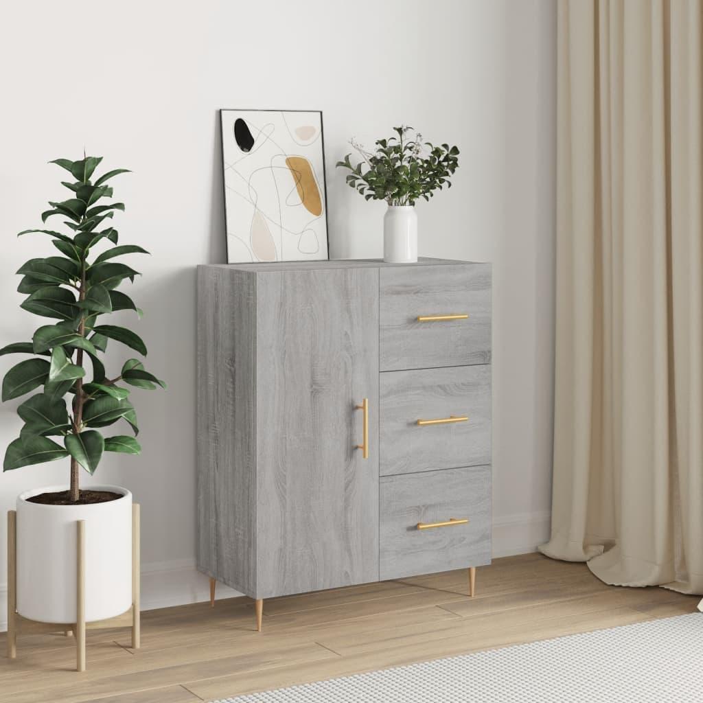 Skænk 69,5×34×90 cm i konstrueret træ - grå sonoma-eg