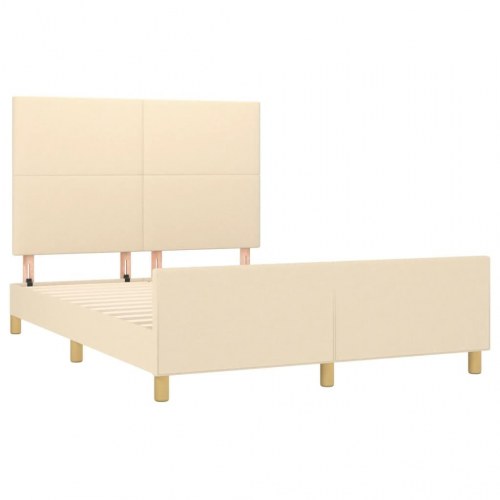 Sengeramme uden madras i stof 140 x 190 cm - cremefarvet