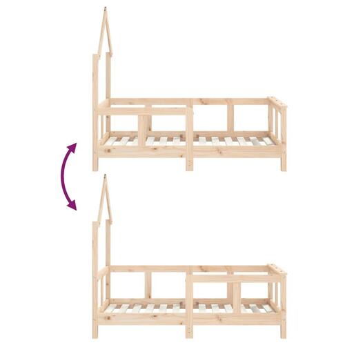 Sengeramme til juniorseng 70x140 cm massivt fyrretræ