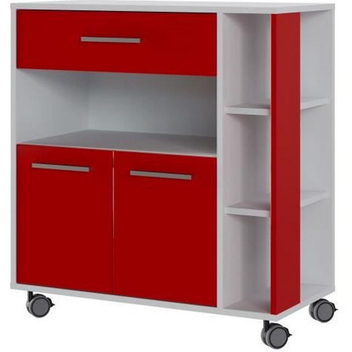 Køkkenvogn Rød Hvid Abs 80 X 39 X 87 Cm
