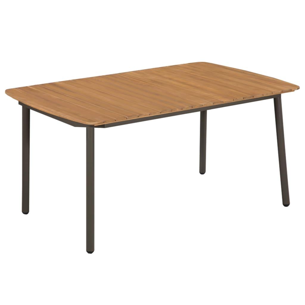 Havebord Massivt Akacietræ Og Stål 150 X 90 X 72 Cm