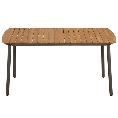 Havebord massivt akacietræ og stål 150 x 90 x 72 cm