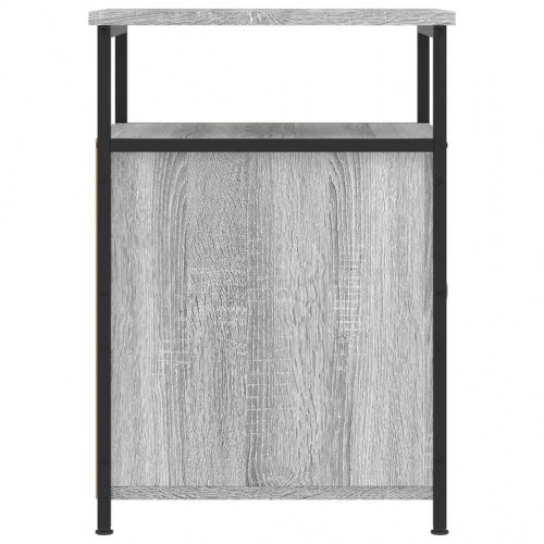Sengeborde 2 stk. - 40 × 42 × 60 cm i grå sonoma-eg med jernstel