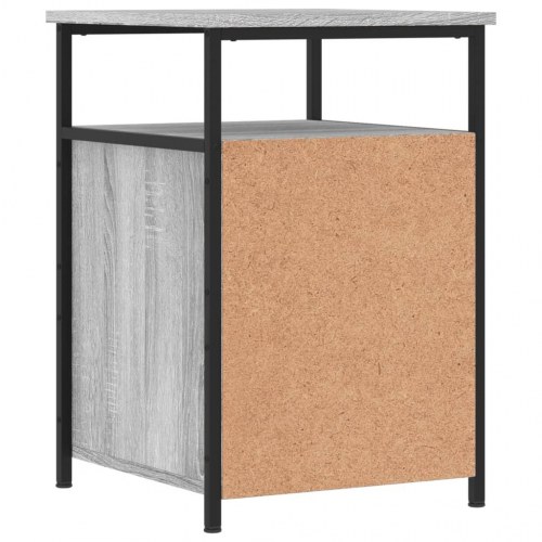 Sengeborde 2 stk. - 40 × 42 × 60 cm i grå sonoma-eg med jernstel