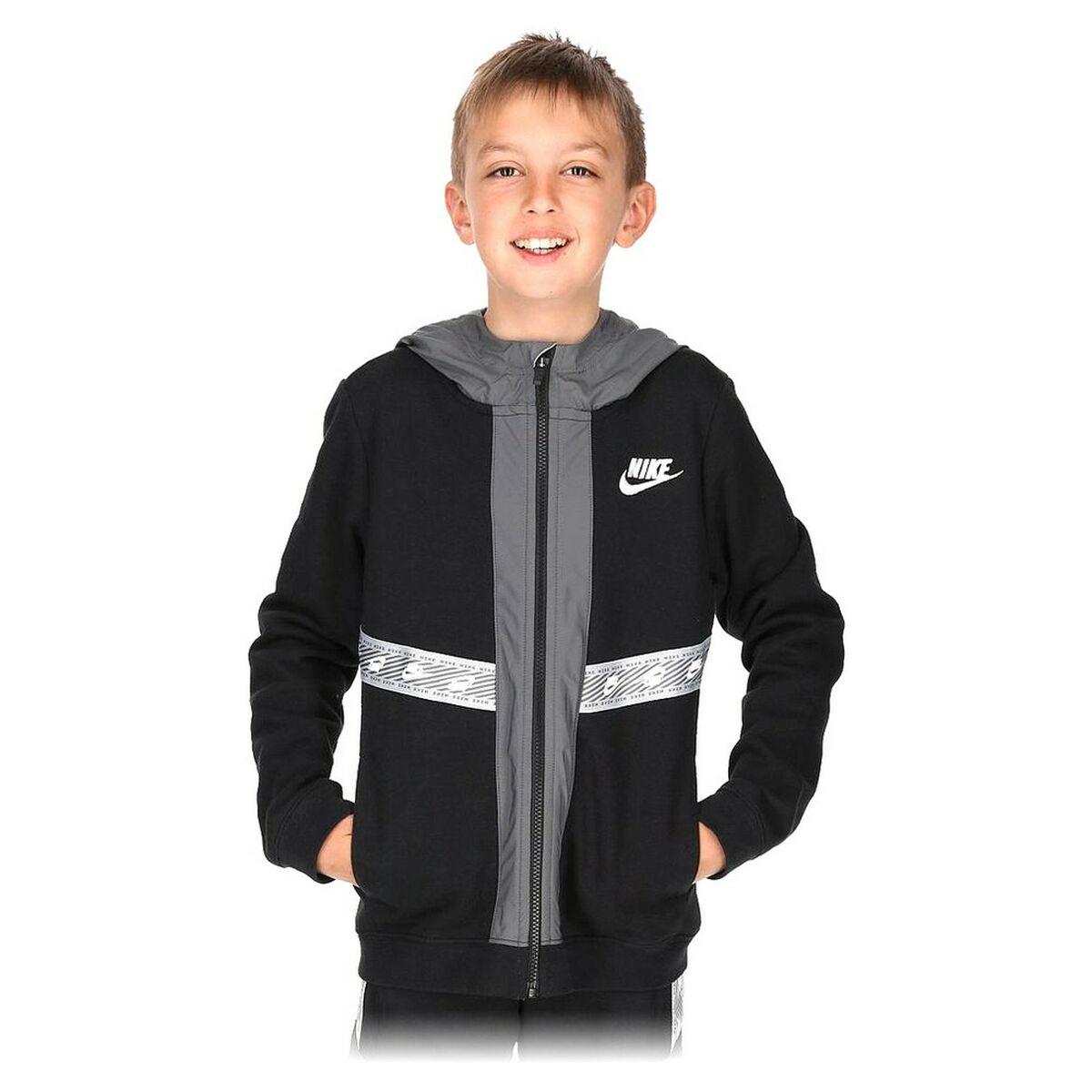 Nike sportsjakke til drenge - sort bomuld, 12 år