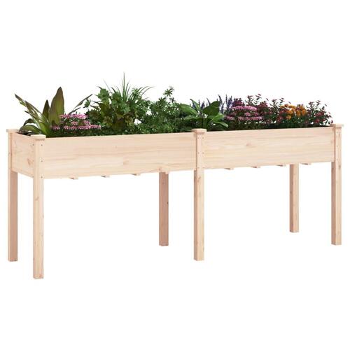 Plantekasse med foring 203x53x76 cm massivt fyrretræ