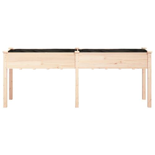 Plantekasse med foring 203x53x76 cm massivt fyrretræ