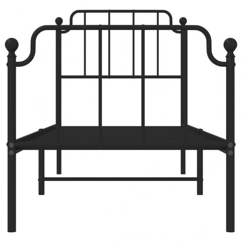 Sengeramme med sengegavl og fodgærde 75x190 cm metal sort