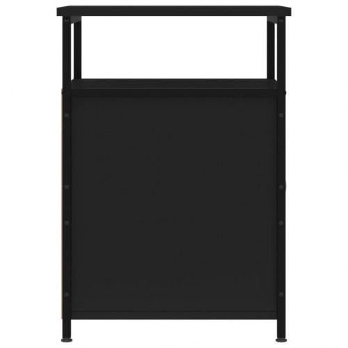 Sengeborde 2 stk. - 40 × 42 × 60 cm i sort konstrueret træ med jernstel