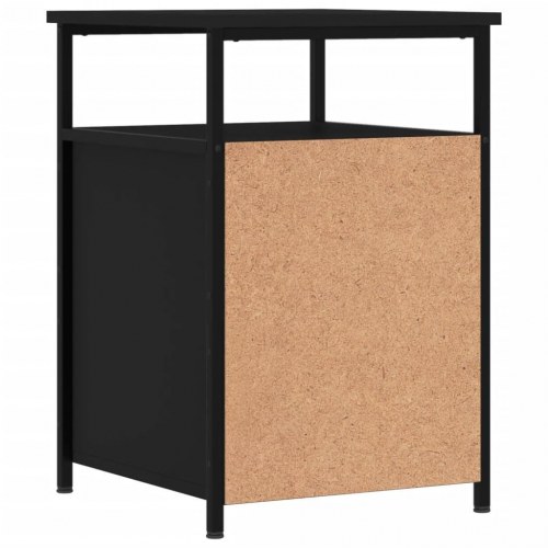 Sengeborde 2 stk. - 40 × 42 × 60 cm i sort konstrueret træ med jernstel