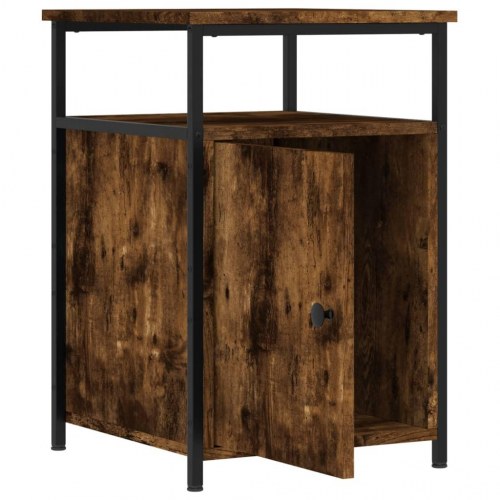 Sengeborde 2 stk. 40×42×60 cm - konstrueret træ i røget egetræ