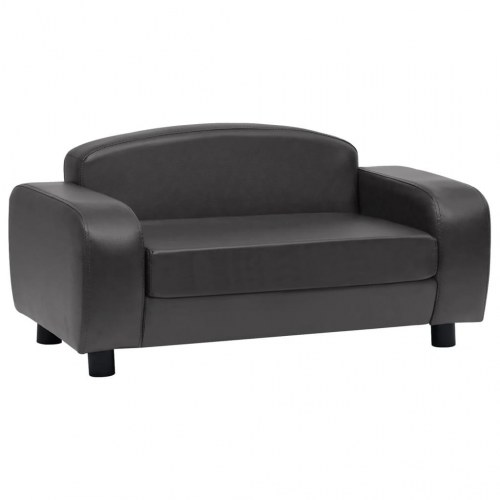 Hundesofa 80x50x40 cm kunstlæder mørkegrå